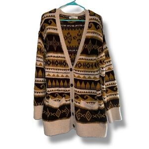 Arizona Jean Co. Soft Aztec Print Cardigan Sweater, size S